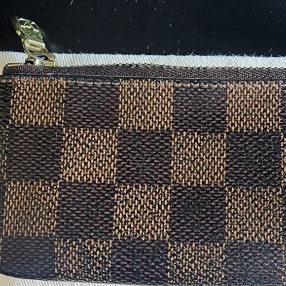 Louis Vuitton Pochette Cles Damier Ebene Canvas Coin Purse Excellent Condition - Picture 8 of 15